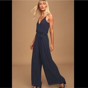 Lulu's Navy Blue Jumpsuit